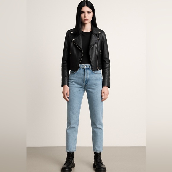 Zara Denim - ZARA Stonewashed High-Rise Straight Leg Jeans Women’s Size 4